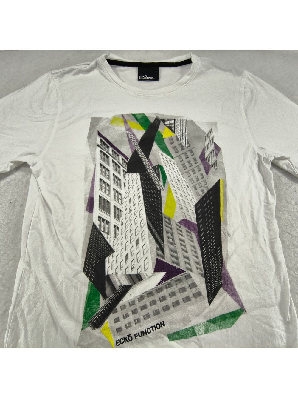 Ecko Unltd Crew Neck Casual Short Sleeve T Shirt Mens Size Large L White Black